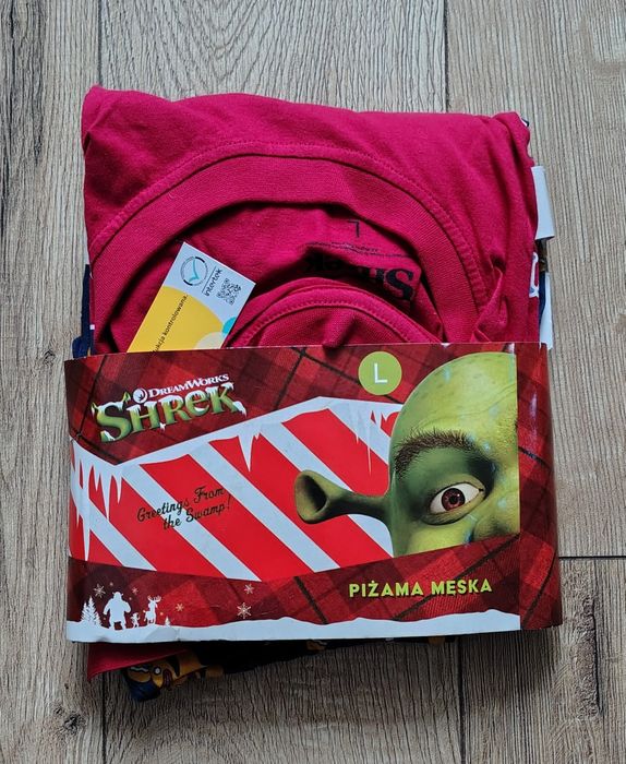 Piżama męska dwuczęściowa Shrek Ciastek L nowa
