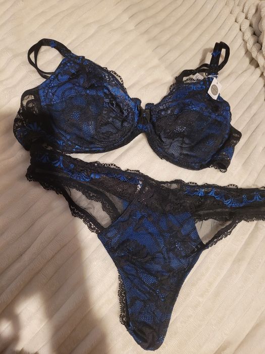Zestaw bielizny lise charmel  80c i stringi xl swarovski nowe