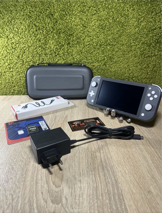 Портативная консоль Nintendo Switch Lite Gray + Кейс + Быстрая MicroSD 128GB + Гарантия