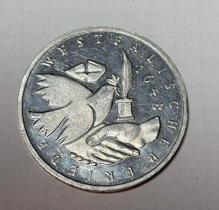 Srebrna moneta Pokój Westfalski 10 marek