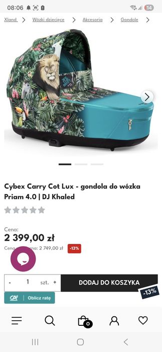 Gondola Cybex Priam 4.0 Dj Khaled