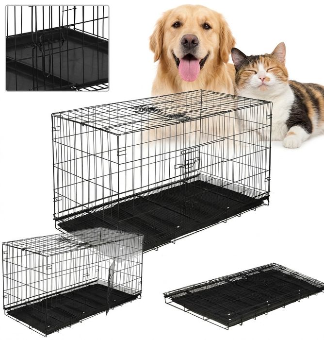 Nowy transporter dla kota i psa klatka kennelowa wytrzymała czarna