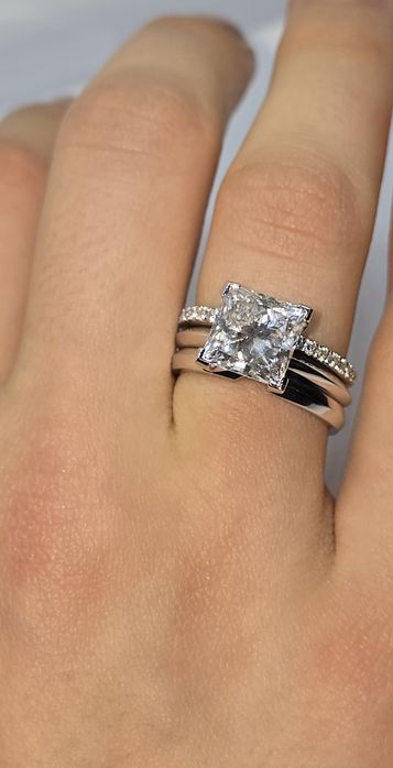 Каблучка з діамантом принцеса 4,25 ct. Tiffany