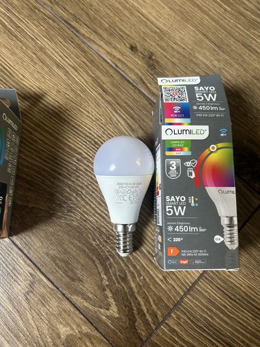 Zarówka LED E14 P40 5W=40W TUYA RGB CCT Sciemnialna Inteligentna WiFi SMART 3 sztuki