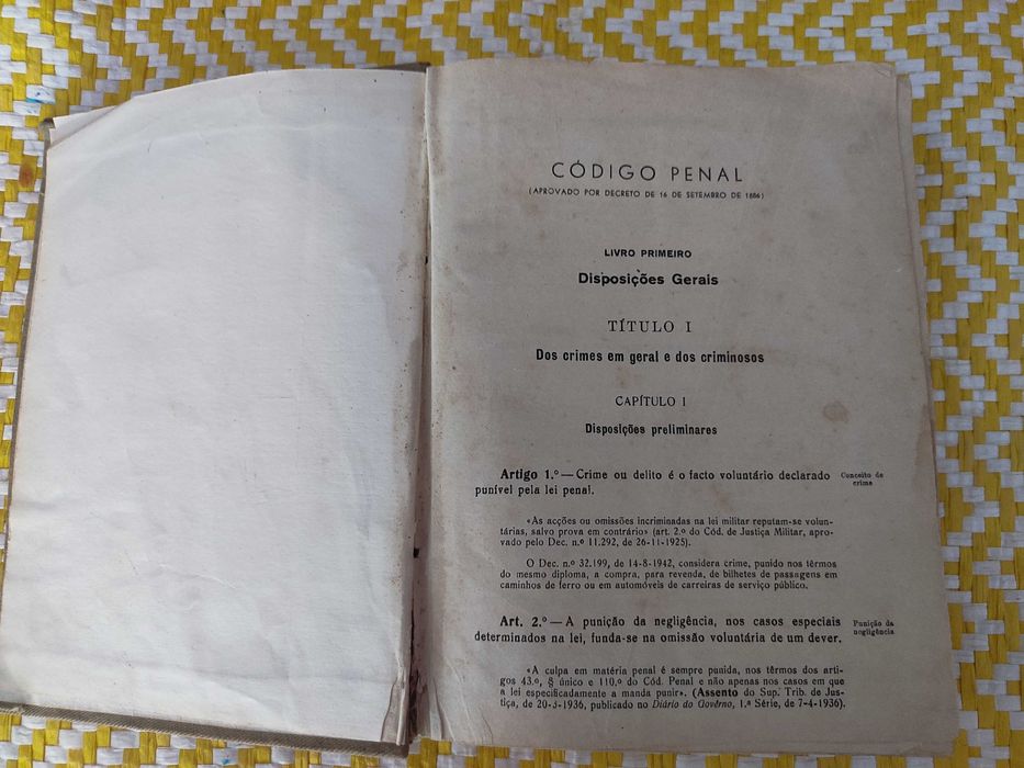 CÓDIGO PENAL PORTUGUÊS – 1886
Aprovado por decreto de 16  Set de 1886