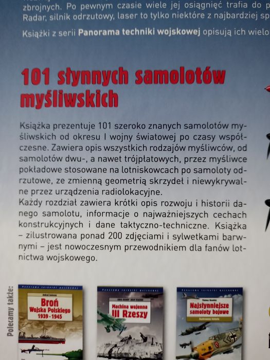 "101 słynnych samolotów myśliwskich" książka w b.dobrym stanie