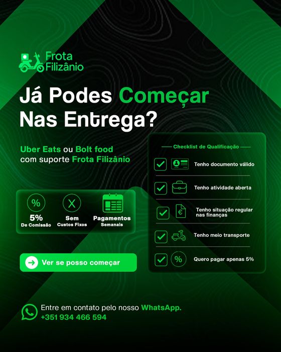 Ativamos Conta Uber Eats e Bolt Food em Lisboa