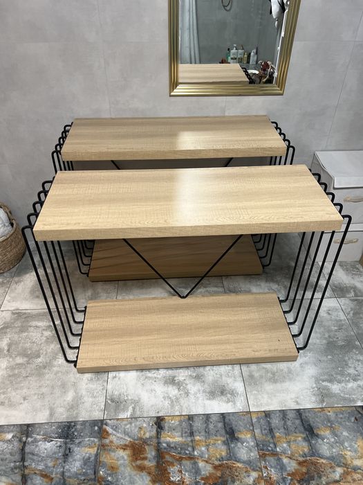 Komoda, Konsola, toaletka, szafka otwarta drewniana podwójna