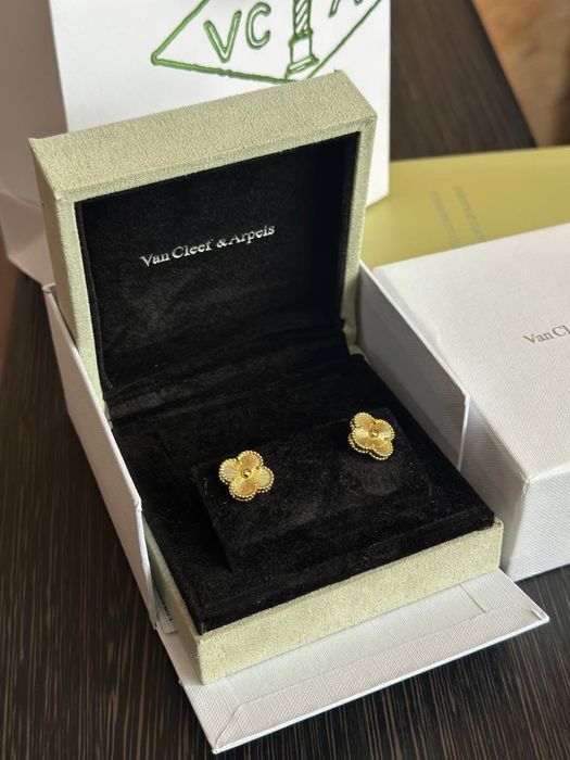 Кульчикі пусети Van Cleef повний комплект бутика