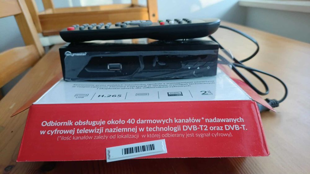 Dekoder SKYMASTER STB M265 DVB-T2/HEVC/H.265 jak nowy