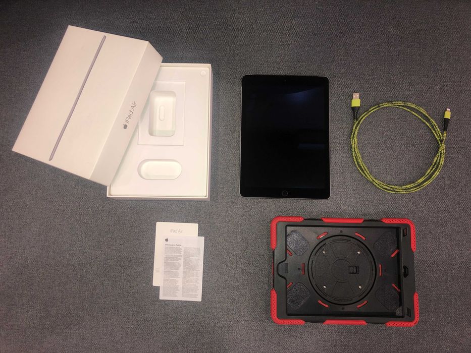 Apple iPad Air 2 A1567 MGWL2FD/A | 128 GB | LTE Cellular | Space Gray | W oryginalnym pudełku! Jak nowy! + Nowe etui pancerne!