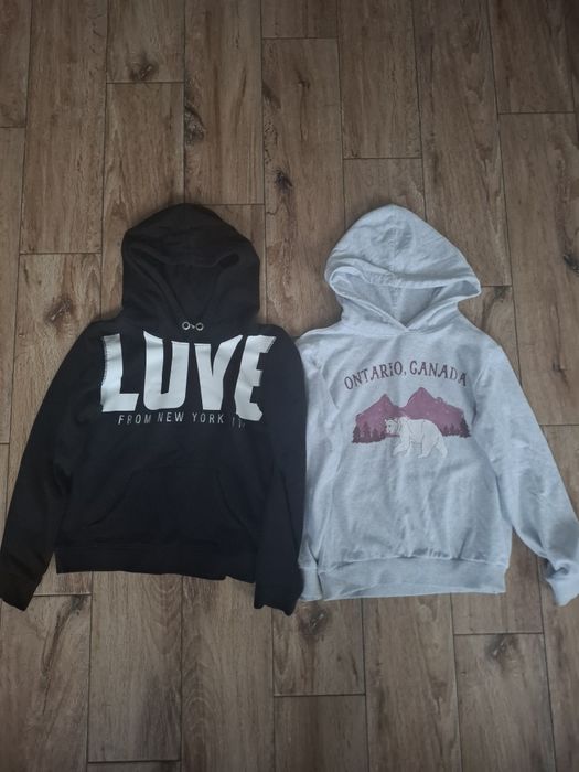 Dwie bluzy z kapturem rozmiar 134