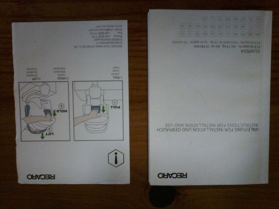 Cadeira OVO Recaro Cadeira Auto Guardia 0+ Cinza