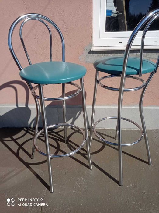 krzesła barowe chrom 2 sztuki