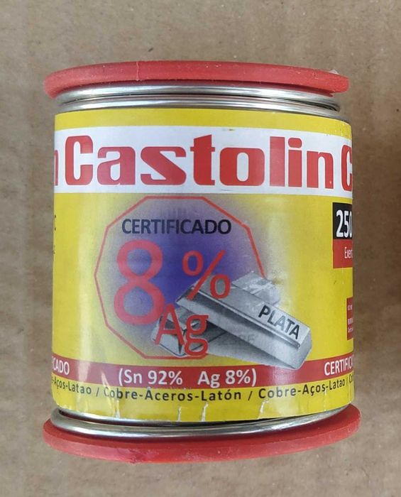 Fio de Solda Castolin - Estanho 92%- Prata 8% - 250g