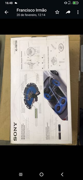 Conjunto SONY auto rádio e colunas