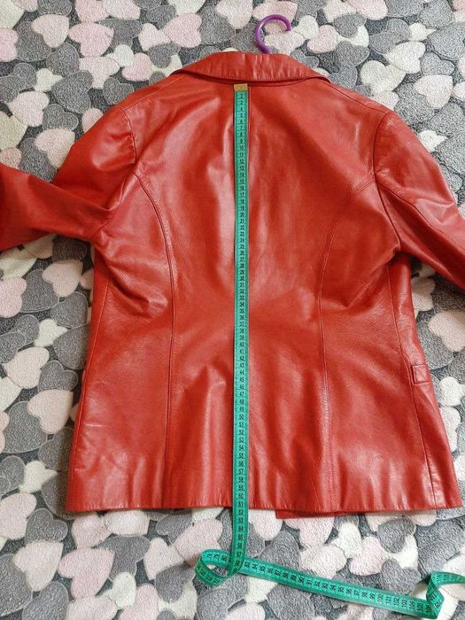 Красный пиджак натуральная кожа размер 40