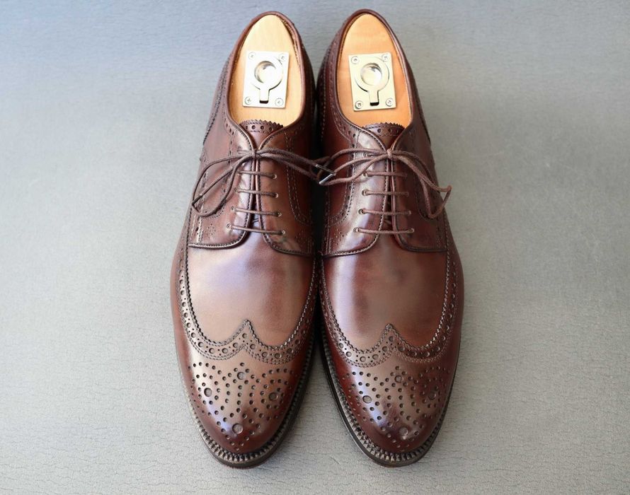Шикарні чоловічі туфлі, броги ручної роботи W.Gibbs Італія Santoni