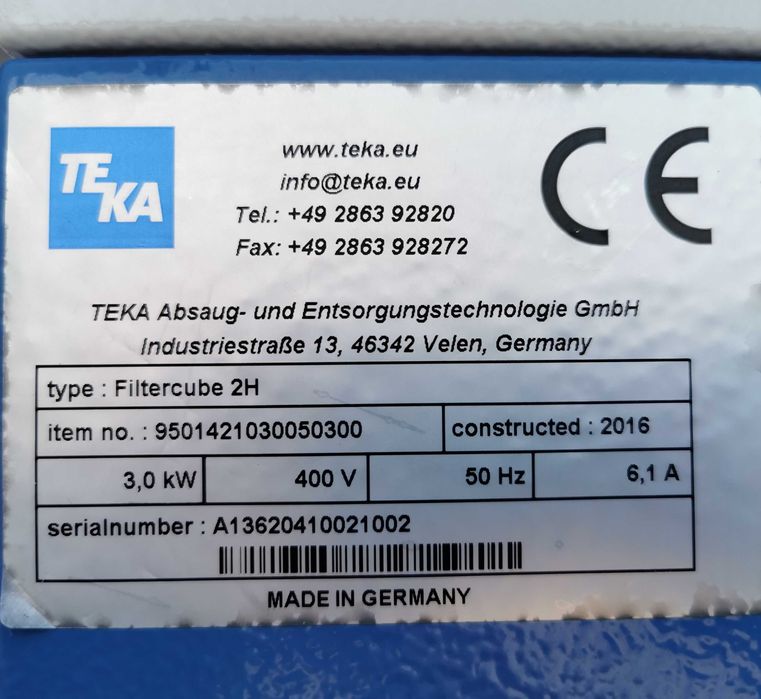 Odciąg pyłu,wyciąg dymu spawalniczego,filtr samoczyszczący TEKA