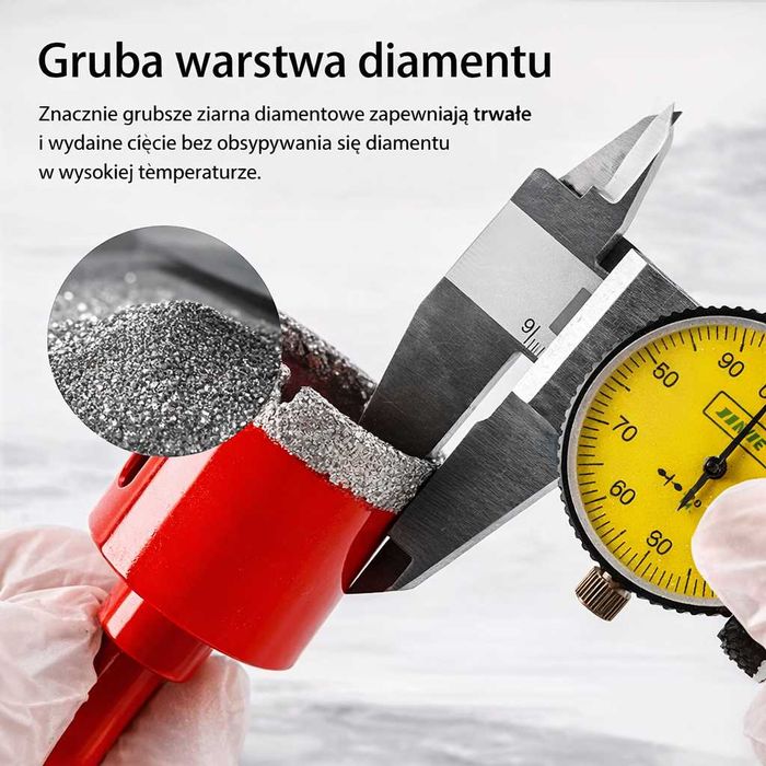 Zestaw 12 szt.  (6–35 mm) wierteł diamentowych do szkła, betonu ITP.