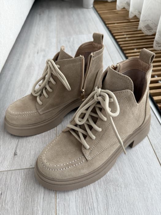 Нові жіночі замшеві черевики 37 р, чоботи, напівчеревики демісезонні