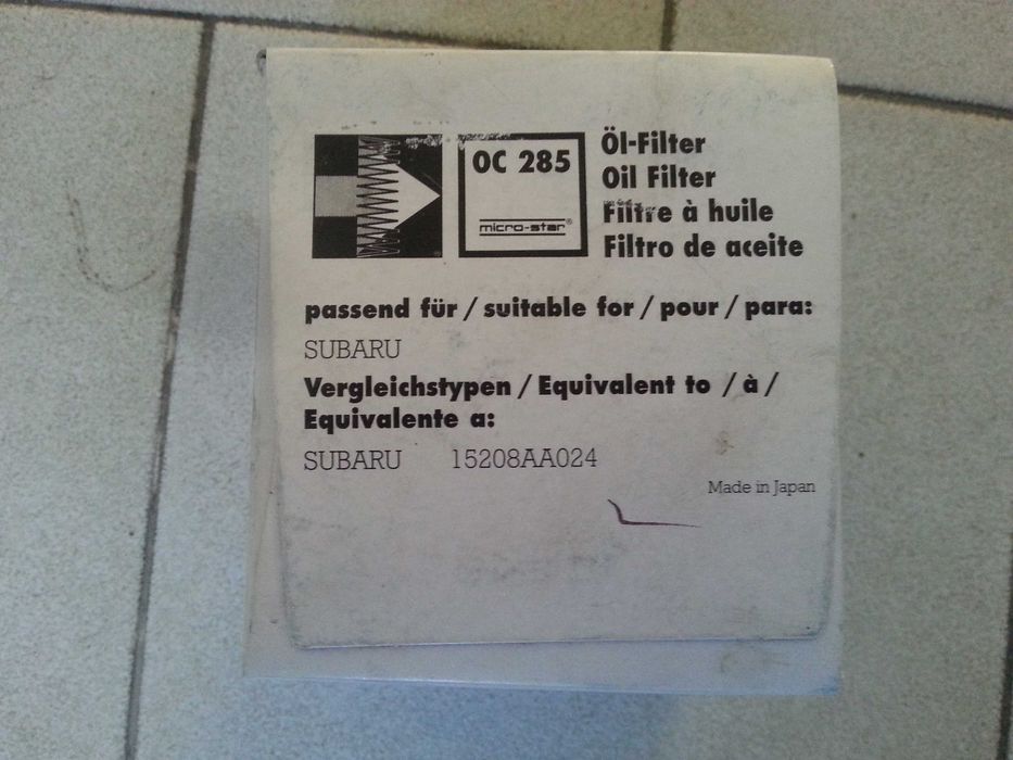 Filtro de Óleo Para Subaru MAHLE OC 285