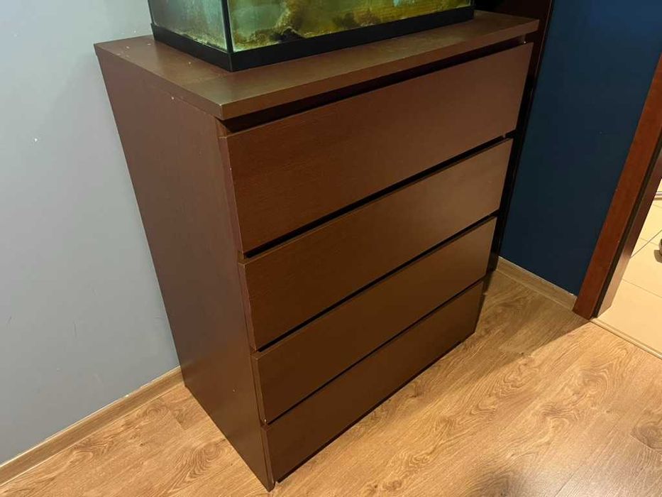 Komoda 4-szufladowa 80×48×100 cm – solidna, ciemny brąz