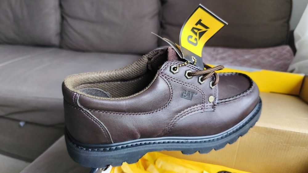 Sapatos castanhos vela de segurança CAT