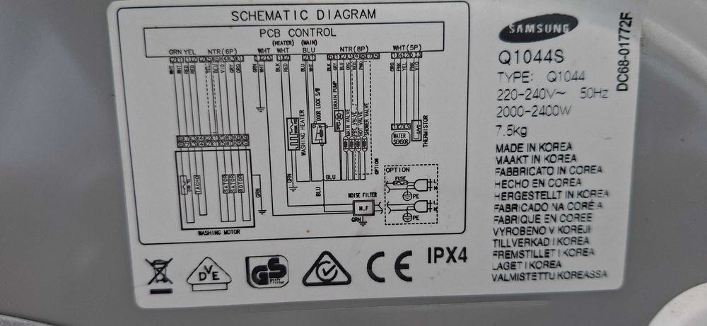 Máquina de lavar roupa Samsung- precisa de uma bomba de esgoto.
