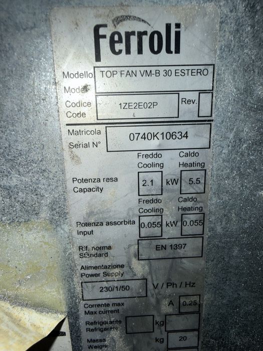 ventiloconvector ferroli