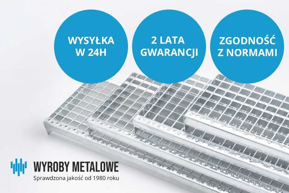 Stopnie schodowe WEMA 1200x270 30x3 ocynk | wysyłka 24h | DWU | 2 lata gwarancji | stopnice, trepy, kraty pomostowe, schody stalowe, kraty pomostowe