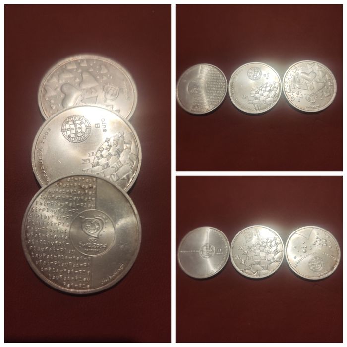 moedas de prata, comemorativas de Portugal,
especificamente da edição do Euro 2004.