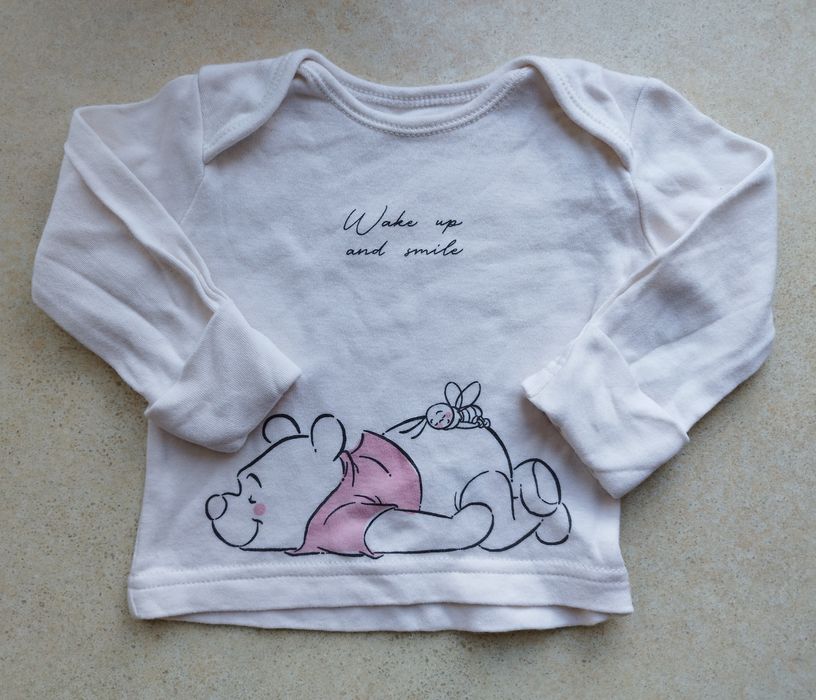 Kubuś Puchatek komplet dla noworodka bluzka i półśpiochy wyprawka 56