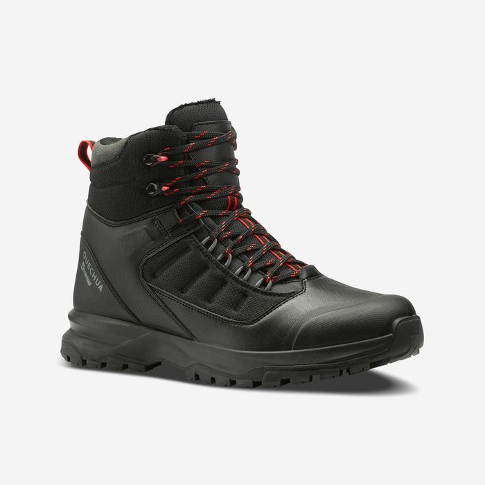 Calçado de caminhada quentes e impermeáveis homem, MH500 Preto