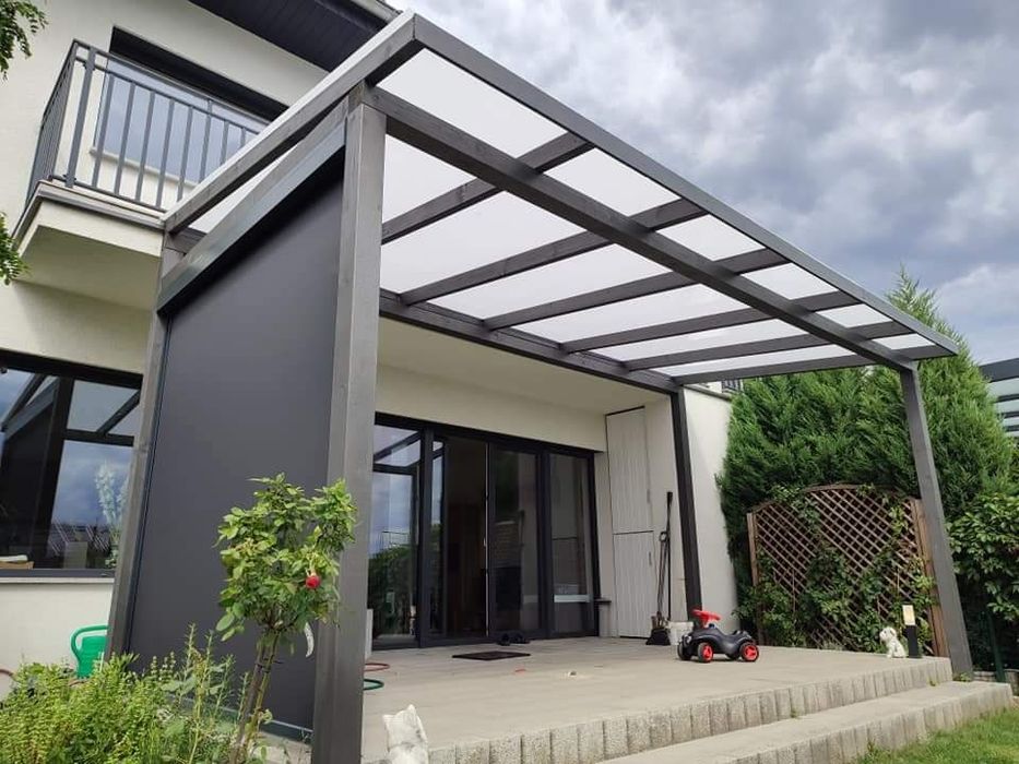 Taras, Zadaszenie,Pergola, Taras z deski kompozytowej,Altana