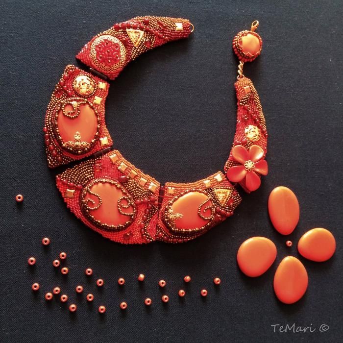 Кольє  червоне, кольє святкове