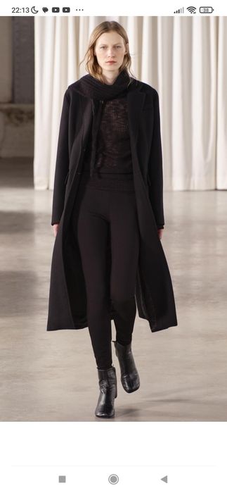 ZARA Premium Manteco M jak S nowy czarny płaszcz wełniany taliowany