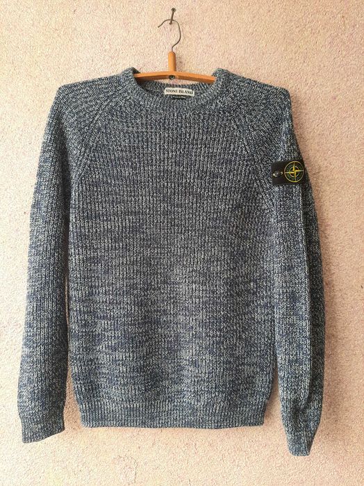 Stone Island в'язаний світшот сірий М вінтаж з патчем