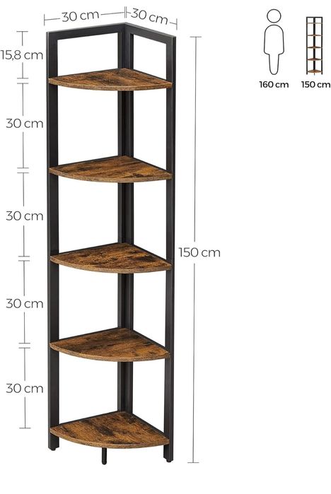Regal narożny 150x30