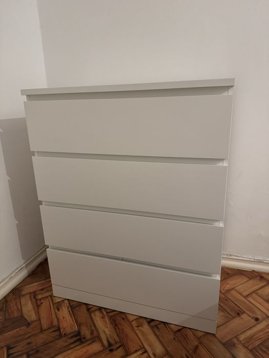 Cómoda MALM c/4 gavetas branca 80x100cm