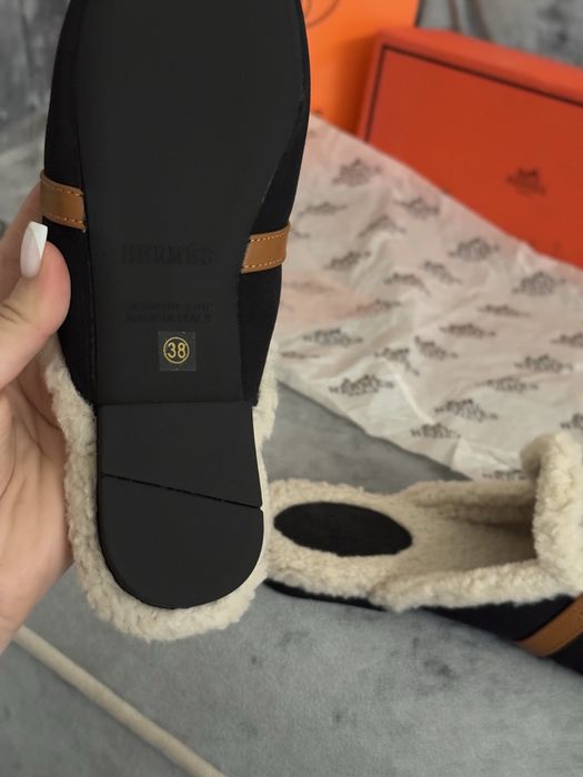 Зимние мюли тапки люкс бренд