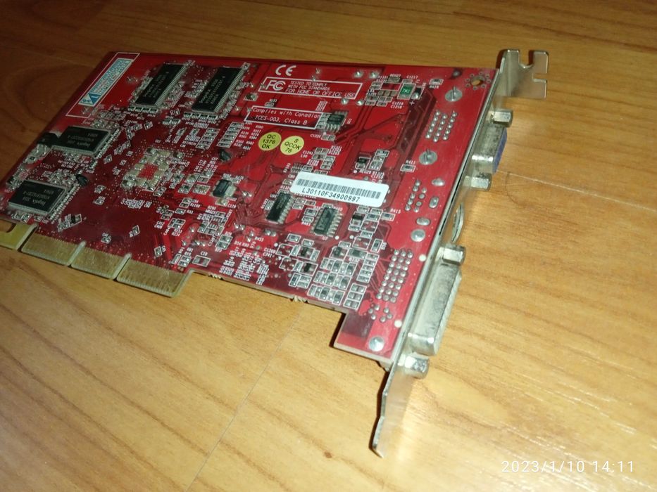 ATI AGP Video Card R9200-128DV (V1.0) Radeon 9200 Rex 128M DVI Rage: 1 ...