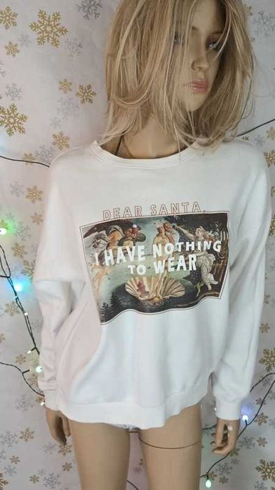 Bluza damska C&A biała z nadrukiem, rozmiar XL, bawełniana