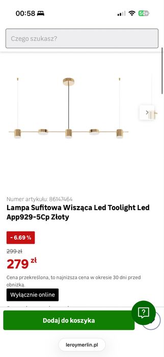 Lampa sufitowa led Toolight