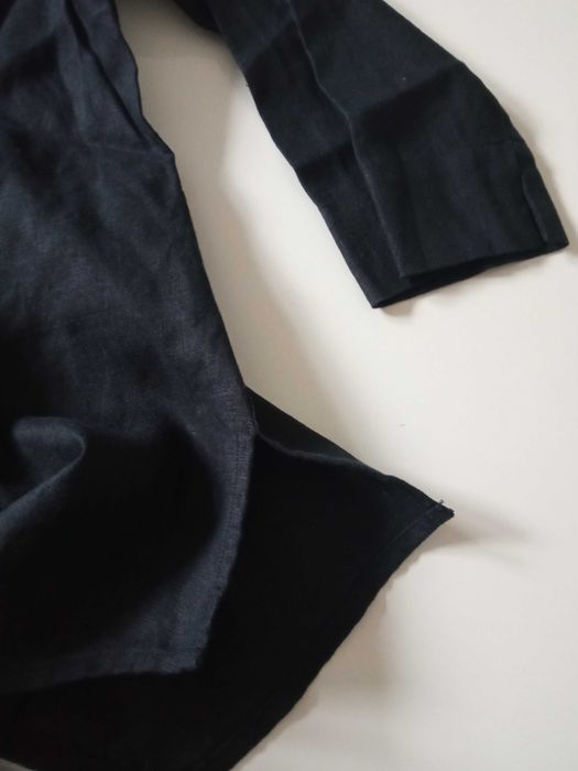 Brookshire czarna koszula damska 100% len r 38