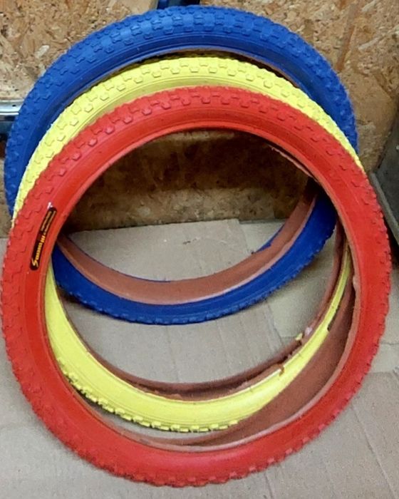 Pneu BMX 20x2.125 amarelo,azul, vermelho