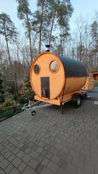 Sauna mobilna, na przyczepce, balia jacuzzi mobilne
