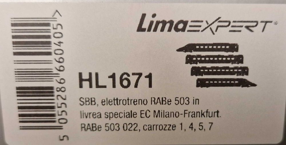 LIMA Expert HL1671. H0 1:87. Pendolino. SBB CFF FFS.