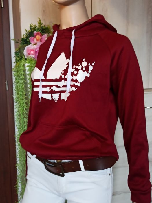 Sg Bordowa bluza z kapturem 36 , S bluza damska 36 , S