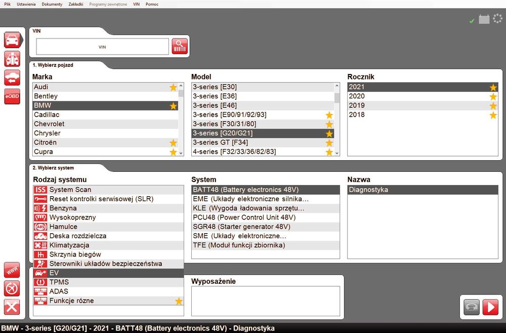 Polski program diagnostyczny do interfejsów testerów multidiag pro +